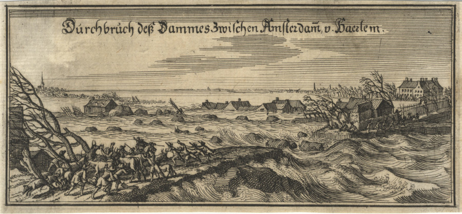 Durchbruch des Dammes zwischen Amsterdam v. Haerlem by nn