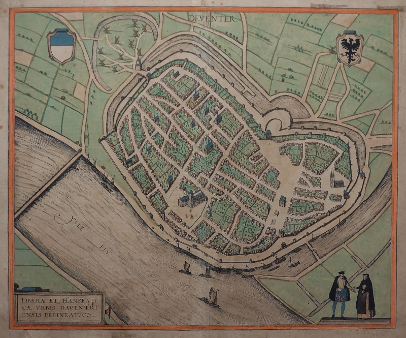 Deventer. LIberae et Hanseaticae Urbis Daventriensis Delineatio by Braun en Hogenberg