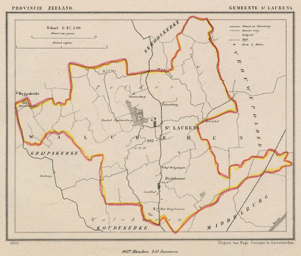 map communityplan Gemeente St. Laurens by J Kuyper