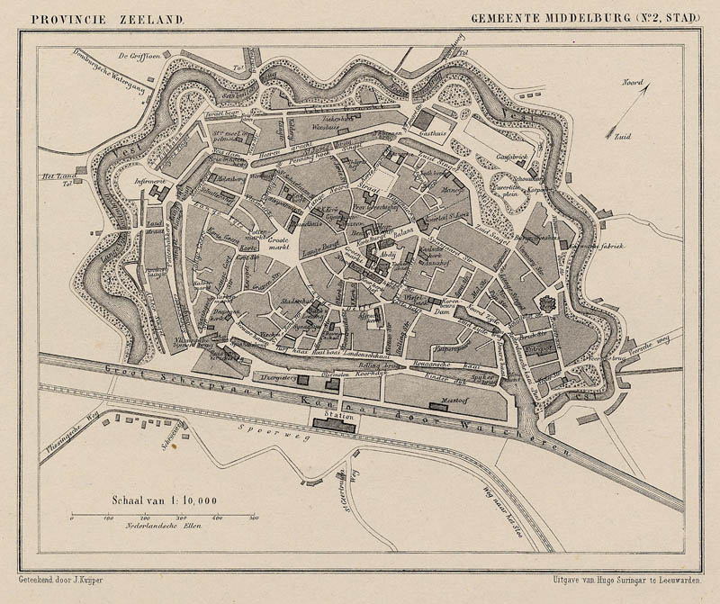 Gemeente Middelburg Stadsplattegrond by J Kuyper