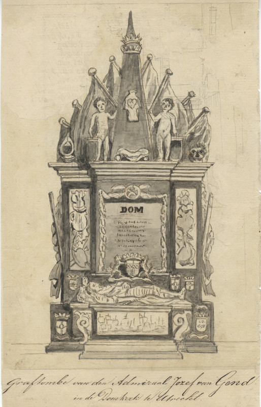 print Graftombe van den Admiraal Jozef van Gend in de domkerk te Utrecht by nn