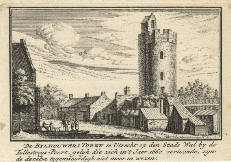 De Bylhouwers Toren te Utrecht op den Stads Wal by de Tollesteegs-Poort by A. Rademaker