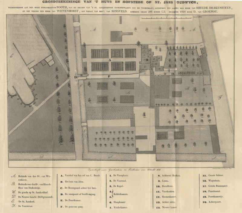Grondteekeninge van &acute;t huys en hofstede op St. Jans Oudwyck by P.W. van de Weijer naar D. van Groenou