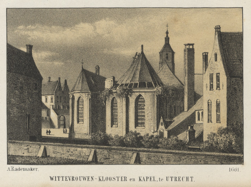 Wittevrouwen-klooster en Kapel te Utrecht, 1661 by nn naar A. Rademaker