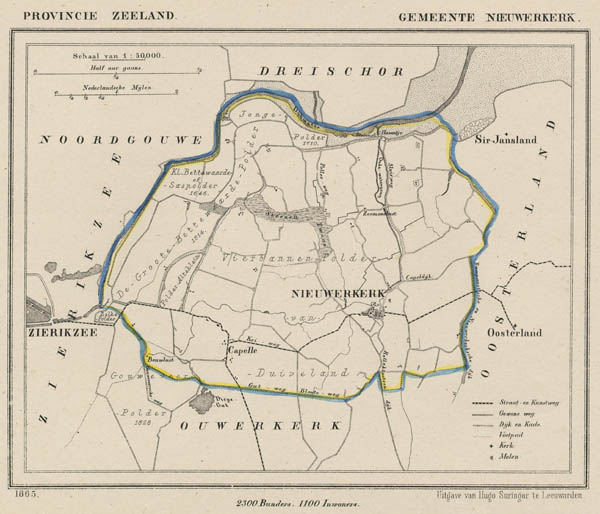 map communityplan Gemeente Nieuwerkerk by J Kuyper