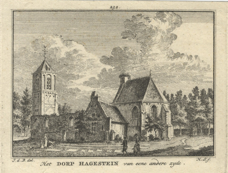 Het dorp Hagestein van eene andere zyde by H. Spilman, naar J. de Beijer