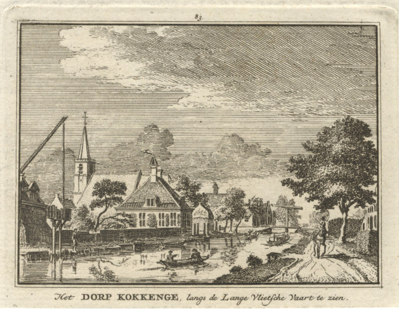 Het Dorp Kokkenge, langs de Lange Vlietsche Vaart te zien by H. Spilman
