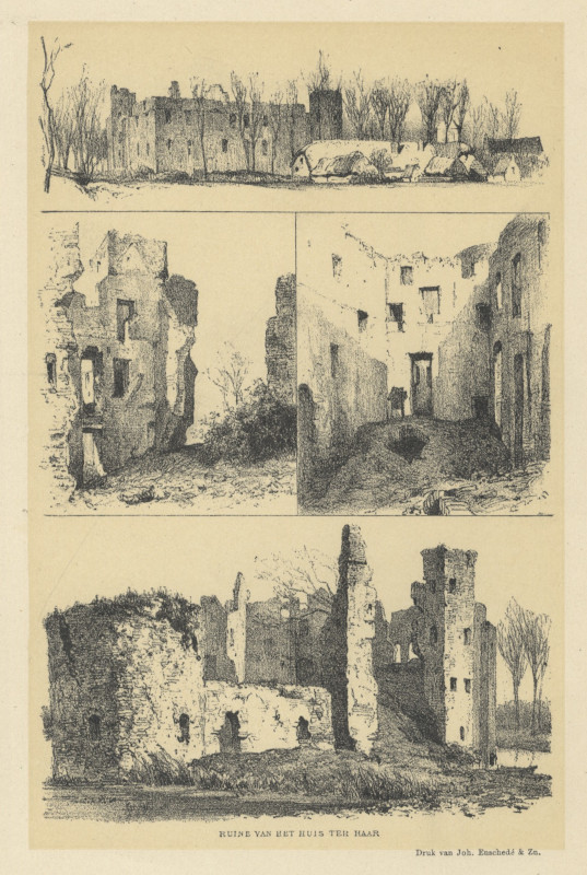 view Ruine van het huis ter Haar by P.A. Schipperus, Joh. Enschede