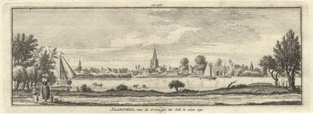 Jaarsveld, van de Overzyde der Lek te zien, 1750 by H. Spilman