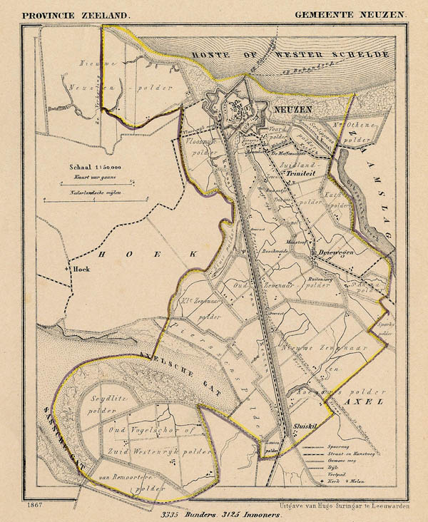 map communityplan Gemeente Terneuzen (toen Neuzen) by J Kuyper