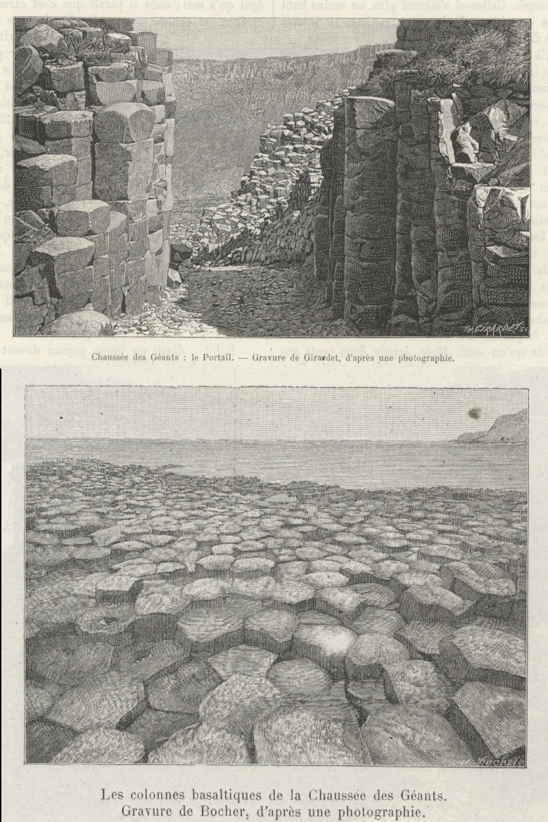 Chaussee des Geants: Le Portail / Les colonnes basaltiques de la Chaussee des Geants by K. Girardet / Bocher