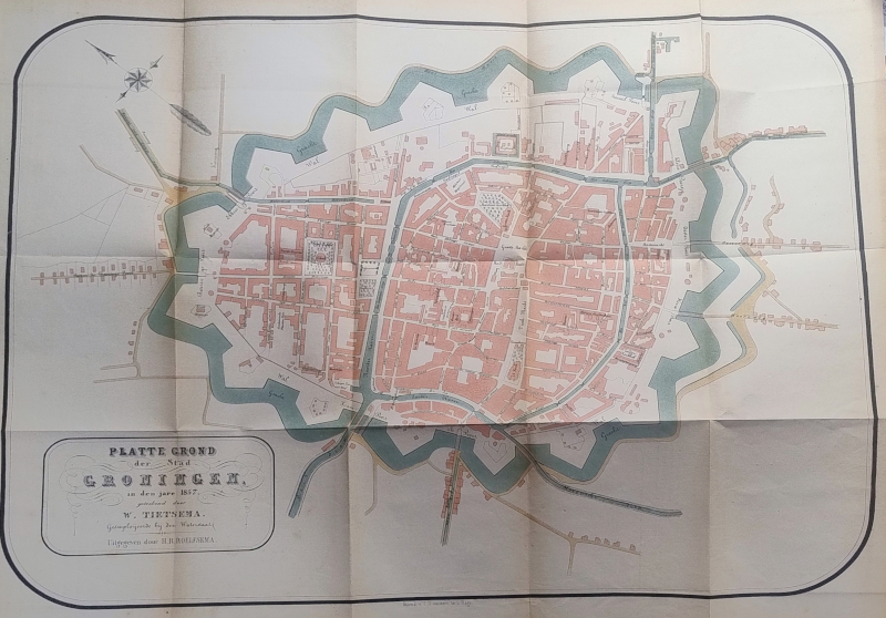 Plattegrond der stad Groningen in den jare 1857 by W. Tietsema
