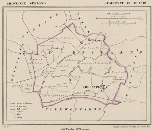 map communityplan Gemeente Oudelande by J Kuyper