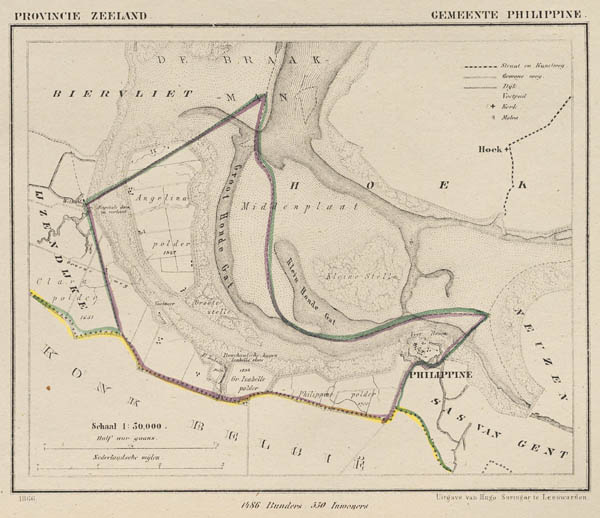 map communityplan Gemeente Philippine by J Kuyper