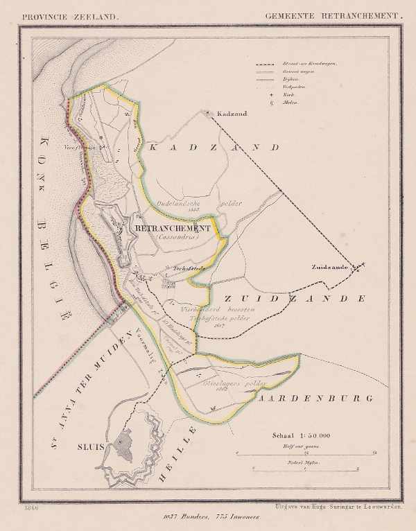 map communityplan Gemeente Retranchement by J Kuyper