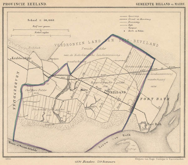 map communityplan Gemeente Rilland en Maire by J Kuyper