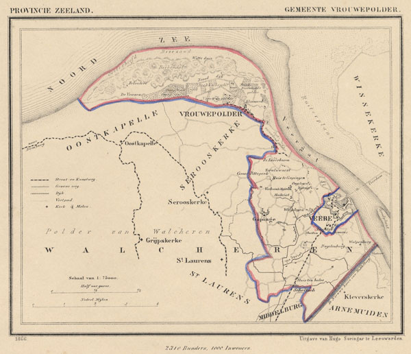 map communityplan Gemeente Vrouwepolder by J Kuyper