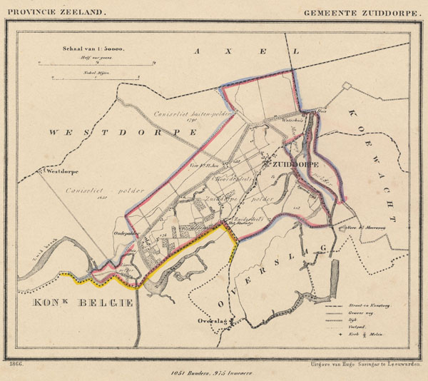 map communityplan Gemeente Zuiddorpe by J Kuyper