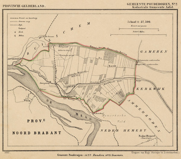 map communityplan Pouderoijen (Kad gem Aalst) by Kuyper (Kuijper)