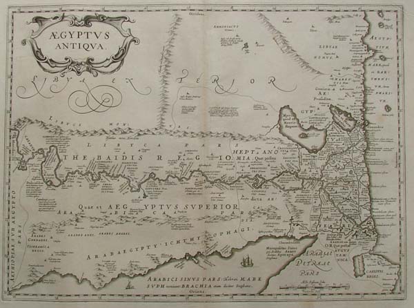 map Aegyptus antiqua by JANSSONIUS, J. / HORNIUS