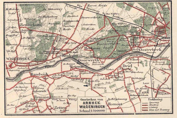 map Omstreken van Arnhem Wageningen by Craandijk
