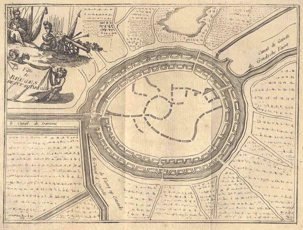 plan La Ville de Bruges, De stad Brugge by J. Harrewijn