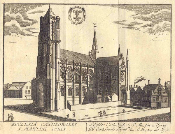 view Ecclesia Cathedralis s. Martini Ipris. L´eglise Cathedrale de S Martin a Ipres. De Cathedrale  by Harrewijn?