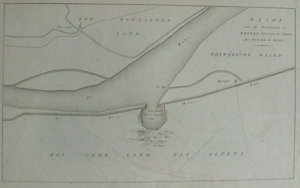 map Kaart van de doorbraak te Rijswijk, benevens de situatie der rivier Maas by nn