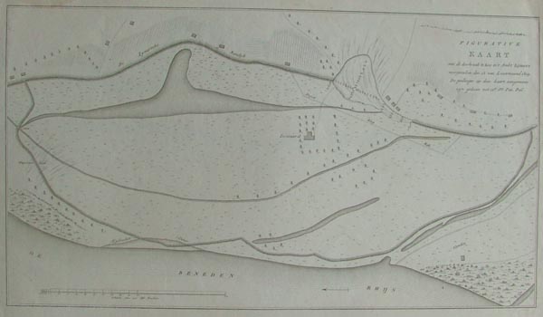 map Figuratieve kaart van de doorbraak te Loo in ´t ambt Lijmers by nn