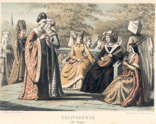 print Edelvrouwen (15e eeuw) by v.d. Kellen