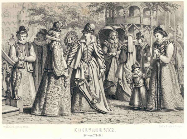 print Edelvrouwen (16e eeuw, 2e helft) by v.d. Kellen