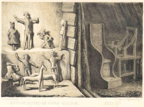 print Gewijde dieren en Goden- Beelden, Zetels by v.d. Kellen