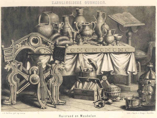 print Karolische Oudheden. Huisraad en Meubelen by v.d. Kellen