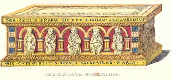 print Draagbaar altaar uit de elfde eeuw. by v.d. Kellen