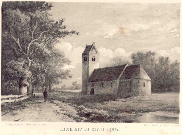 print Kerk uit de elfde eeuw by H.D. Kruseman van Elten