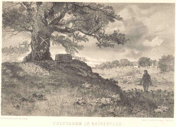 print Grensboom en Grenssteen. by Ch. Rochussen