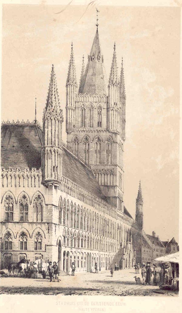 print Stadhuis uit de dertiende eeuw (Halte Yperen) by C. Springer