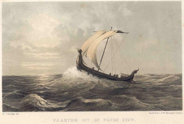 print Vaartuig uit de vijde eeuw by W.J. Hofdijk
