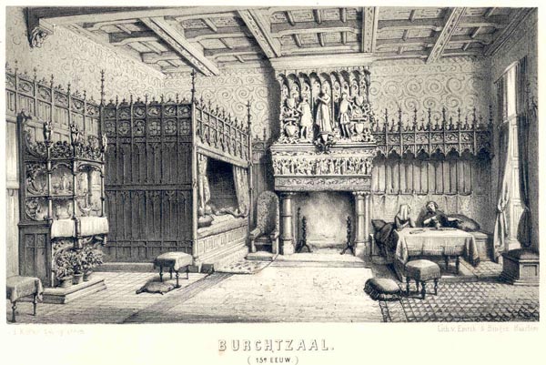 print Burchtzaal (15e eeuw) by D. v.d. Kellen