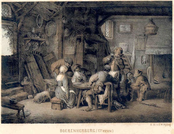 print Boerenherberg (17e eeuw) by nn