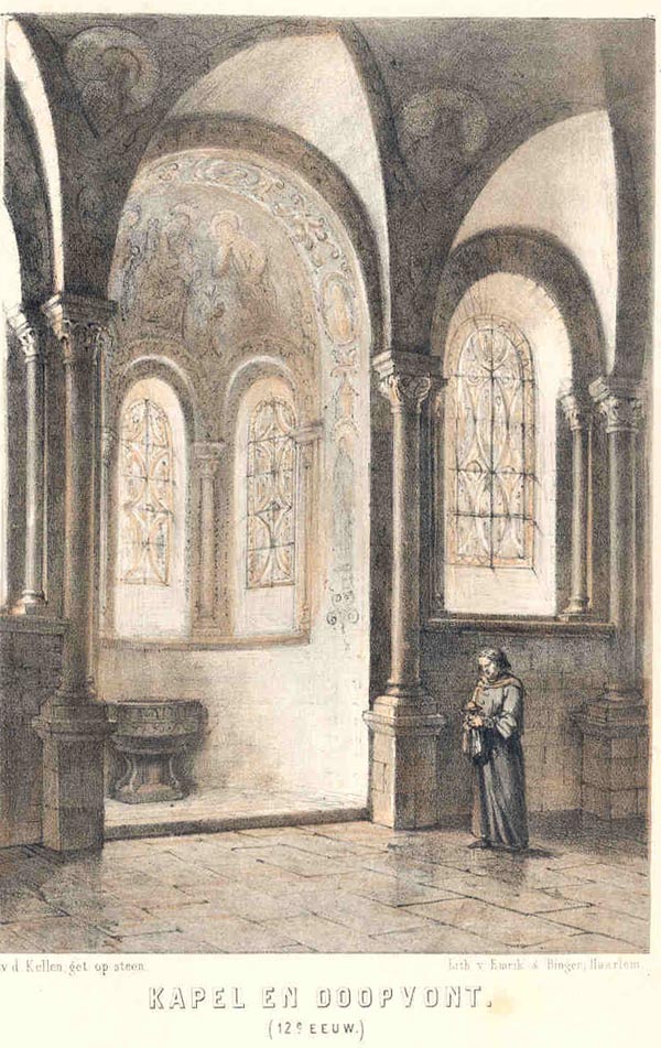 print Kapel en doopvont (12e eeuw) by D. v.d. Kellen