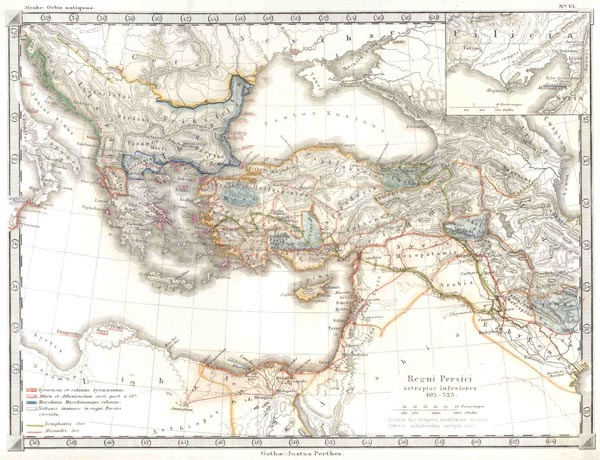 map Regni Persici satraoiae unferiores 402 - 325 by Menke