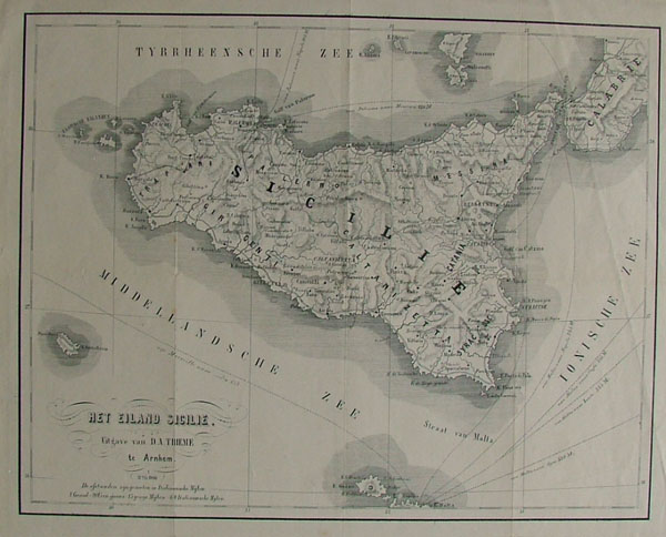 map Het eiland Sicilie by Thieme, Arnhem