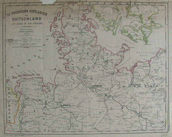 map De noordelijke kustlanden van Duitschland van Emden tot nabij Straalsond by nn