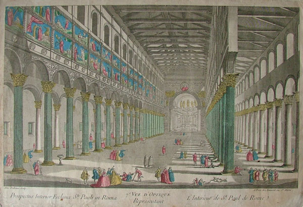 map Vue d optique Representant l interieur de St Paul de Rome by Anne Foubonne P. Daumont