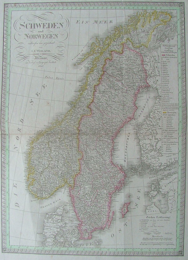 map Schweden und Norwegen by C.F.Weiland