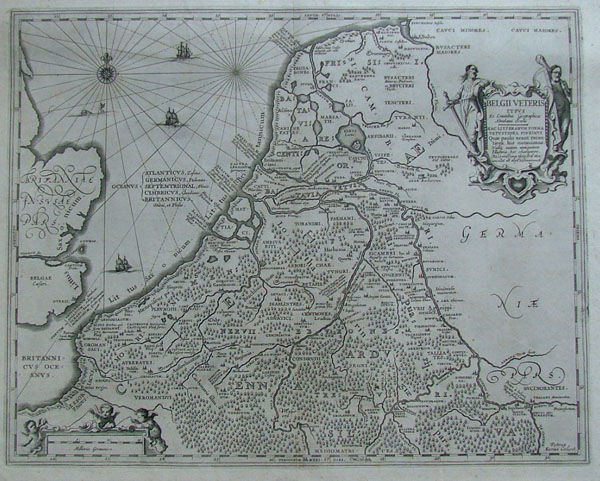 map Belgii veteris typus Ex Conatibus Geographicis Abrahami Ortelii by Petrus Kaerius