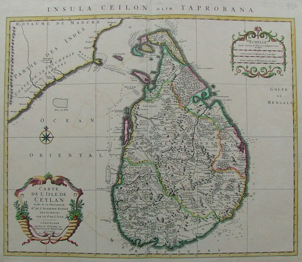 map Carte de l Isle de Ceylan by G. De L Isle Covens and Mortier