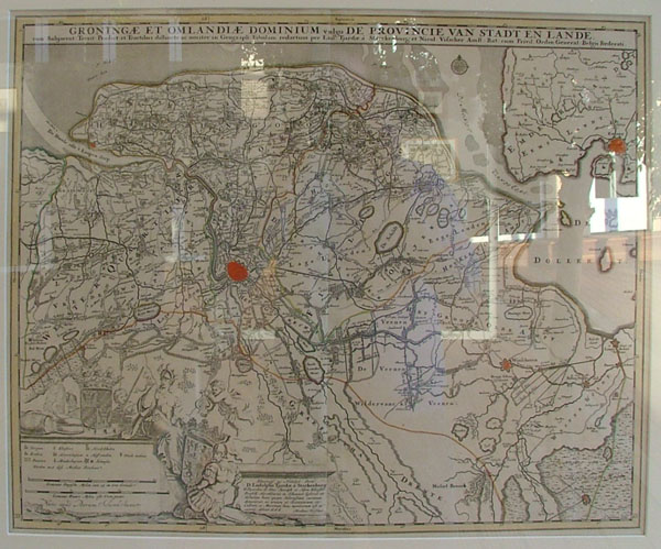 map Groningae Et Omlandiae Dominium vulgo De Provincie van Stadt en Lande by Nicolaas Visscher, Ludolf Tjarda van Starckenborgh
