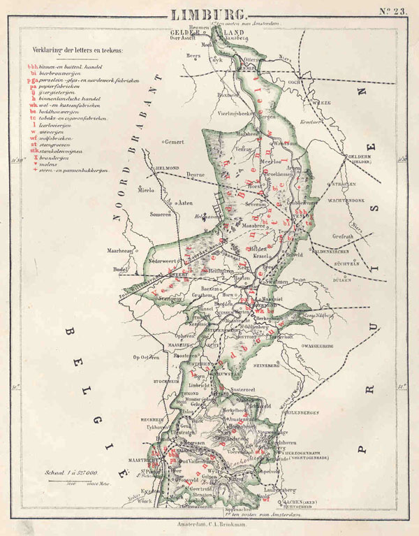 map Limburg by N.W. Posthumus en Dr. J.M. van Bemmelen